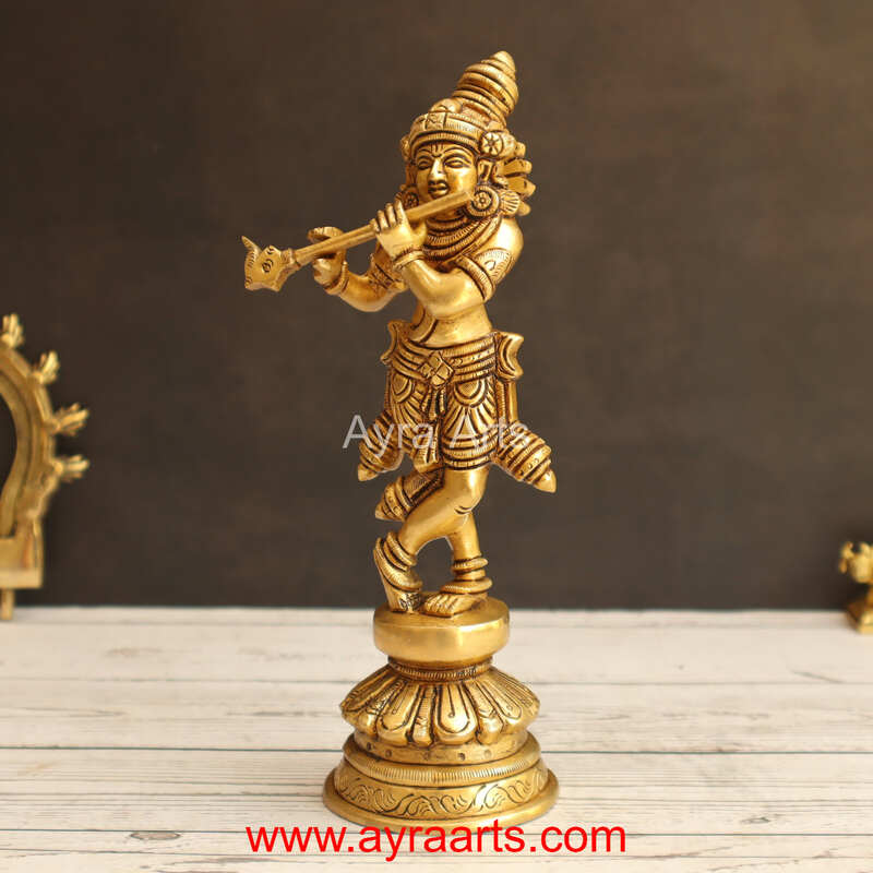Brass Krishna 8.5 Inch Height