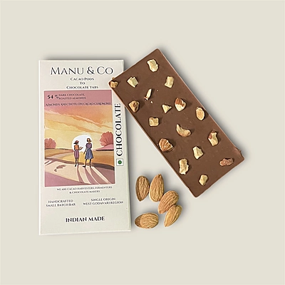 54% Dark Chocolate , Roasted Almonds