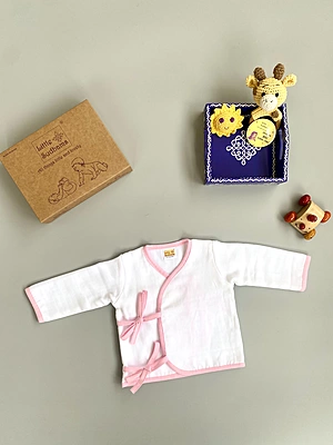 Muslin Full-Sleeve Top & Pant Set - Kimono Style