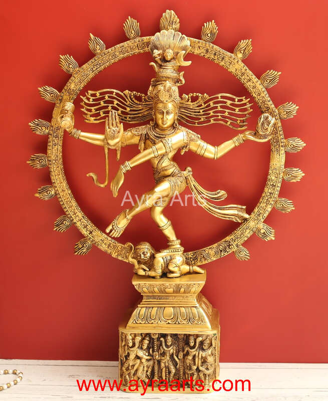 Brass Nataraja Murti Lord Shiv Dancing Statue Idol - 24 Inch Height