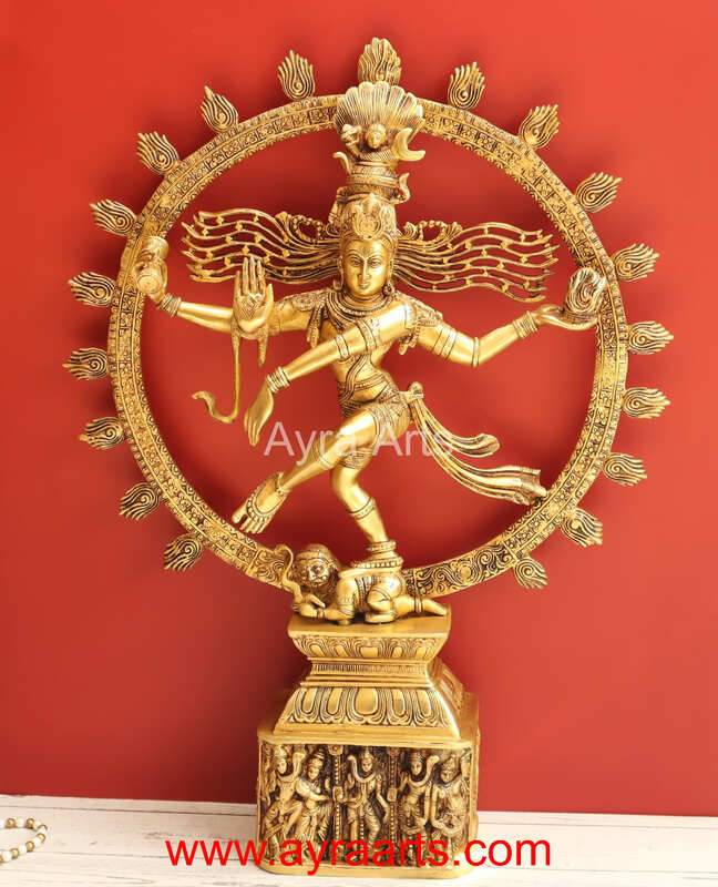 Brass Nataraja Murti Lord Shiv Dancing Statue Idol - 24 Inch Height
