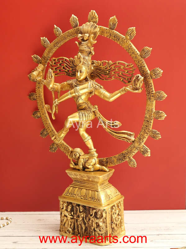 Brass Nataraja Murti Lord Shiv Dancing Statue Idol - 24 Inch Height