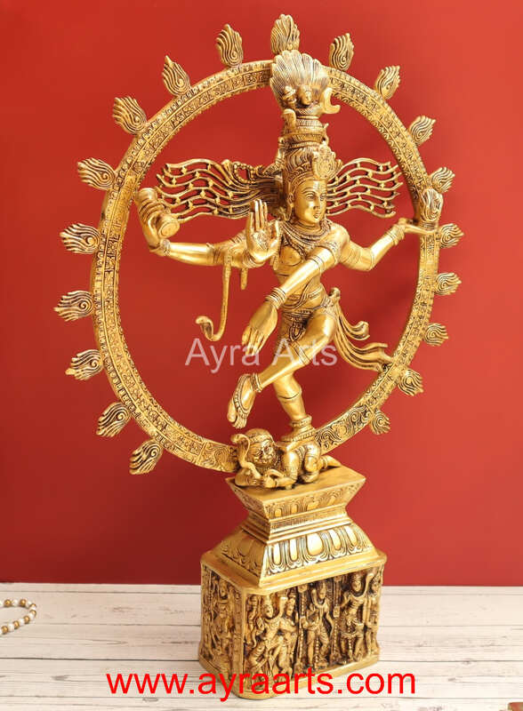 Brass Nataraja Murti Lord Shiv Dancing Statue Idol - 24 Inch Height