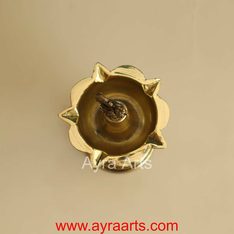 Premium Brass Peacock Standing Diya - 5.8 Inch Height