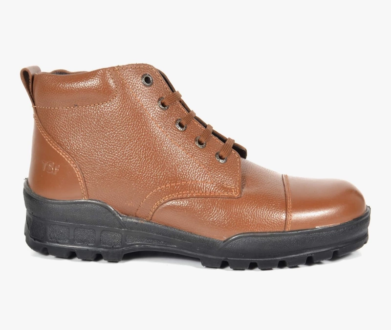TSF 768 Shoes Genuine Leather Ankle Boots Black colour | Lace-Up & Zip Design | Cushioned Insole |