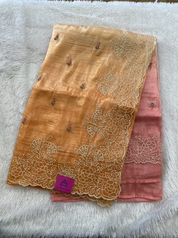 Tamanna – Ombre Shaded Partywear Sarees (Orange - Light Pink)