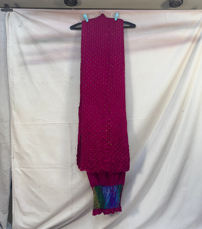 Kala Sanskruti multi & pink – Color Pure Silk Bandhani Dress – 2.5 M Each Piece – Elegant Traditional Wear Pure Silk Dress for Women