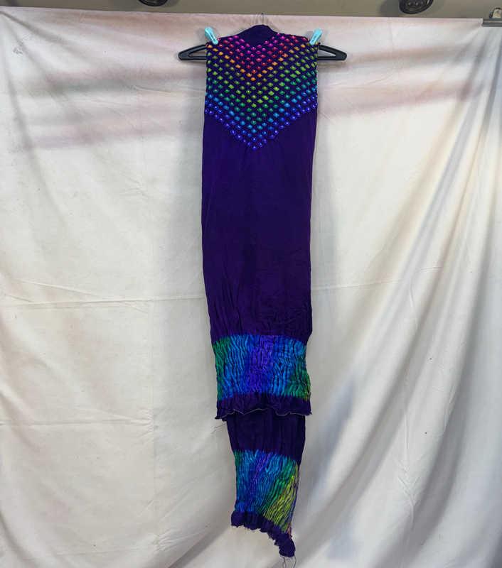 Kala Sanskruti multi & purple – Color Pure Silk Bandhani Dress – 2.5 M Each Piece – Elegant Traditional Wear Pure Silk Dress for Women