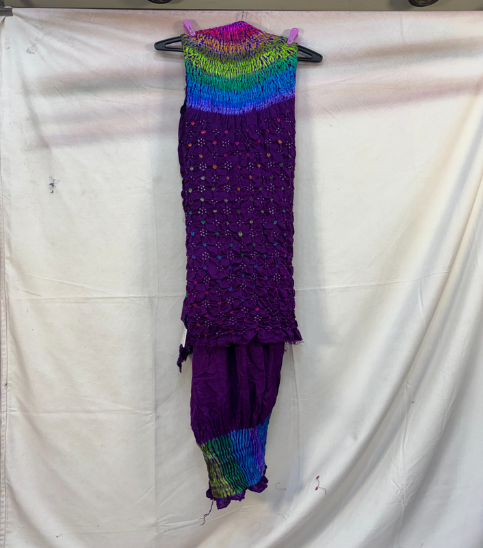 Kala Sanskruti multi & Roya Blue – Color Pure Silk Bandhani Dress – 2.5 M Each Piece – Elegant Traditional Wear Pure Silk Dress for Women