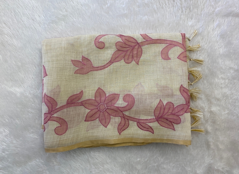 Madavi - The Linen Saree in Applique Work SWS182