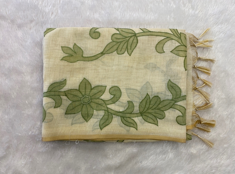 Madavi - The Linen Saree in Applique Work SWS182