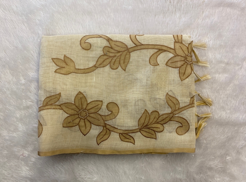 Madavi - The Linen Saree in Applique Work SWS183