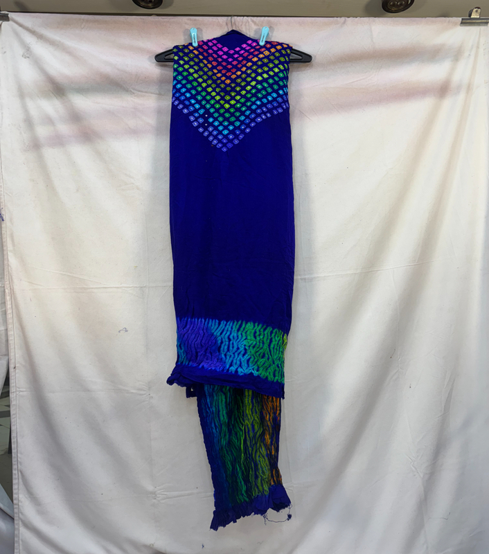 Kala Sanskruti multi & purple – Color Pure Silk Bandhani Dress – 2.5 M Each Piece – Elegant Traditional Wear Pure Silk Dress for Women