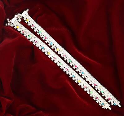 silver payal for women