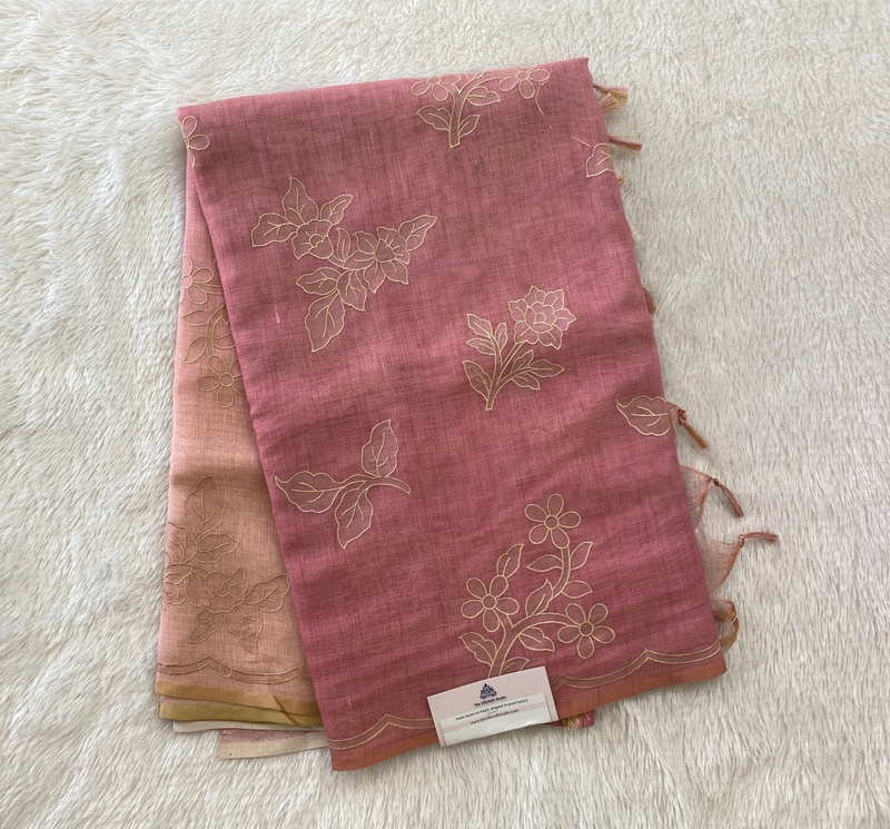 Madavi - The Linen Ombre Applique Sarees SWS186