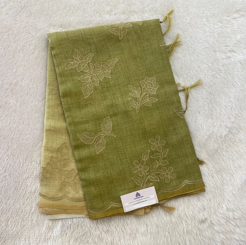 Madavi - The Linen Ombre Applique Sarees SWS186