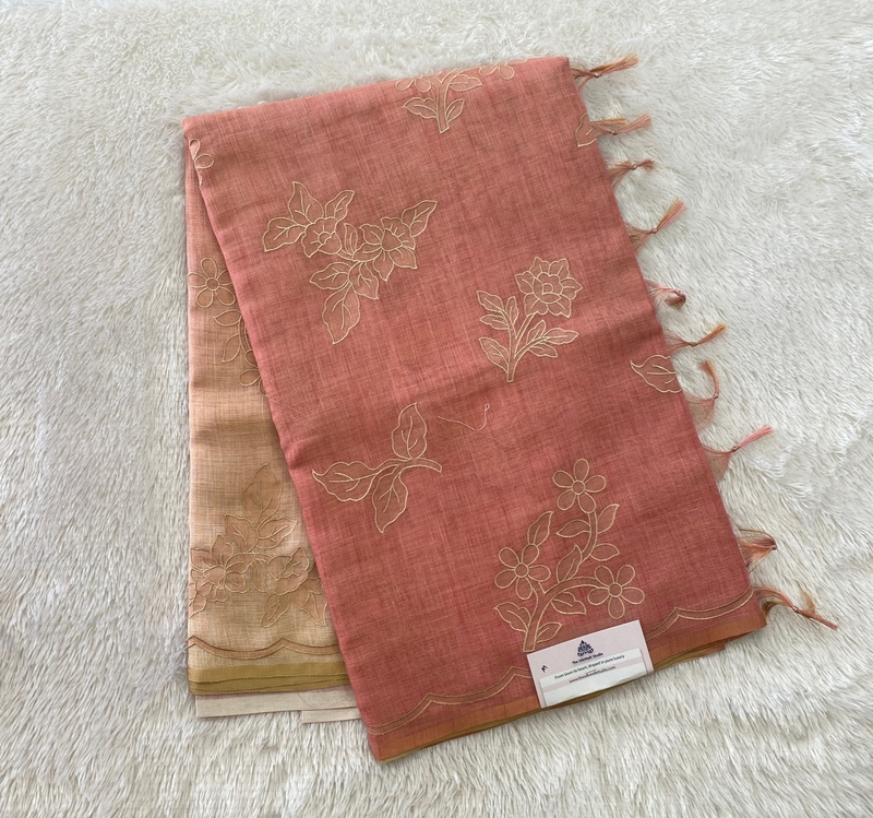 Madavi - The Linen Ombre Applique Sarees SWS186