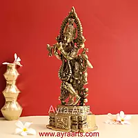Murlidhar Krishna Brass Statue - 13 Inch Height
