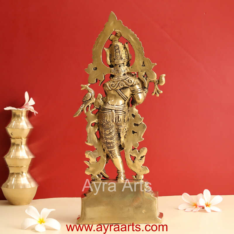 Murlidhar Krishna Brass Statue - 13 Inch Height