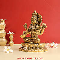 Buy Brass Superfine Goddess Saraswati Sitting on Lotus - 11 Inch Height