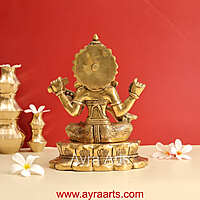 Buy Brass Superfine Goddess Saraswati Sitting on Lotus - 11 Inch Height