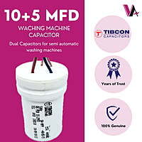 Tibcon 10 + 5 MFD Dual Capacitors for Washing Machine