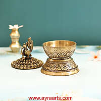 Handcrafted Brass Loban Dhoop Dani with Peacock Incense Dhoop Burner for Home Office Temple Prayer - 7 Inch Height