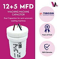 Tibcon 12 + 5 MFD Dual Capacitors for Washing Machine