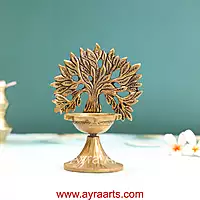Pure Brass Kalpavriksha Tree Diya Oil lamp - 6 Inch Height