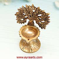Pure Brass Kalpavriksha Tree Diya Oil lamp - 6 Inch Height