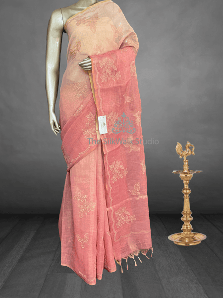 Madavi - The Linen Ombre Applique Sarees SWS186