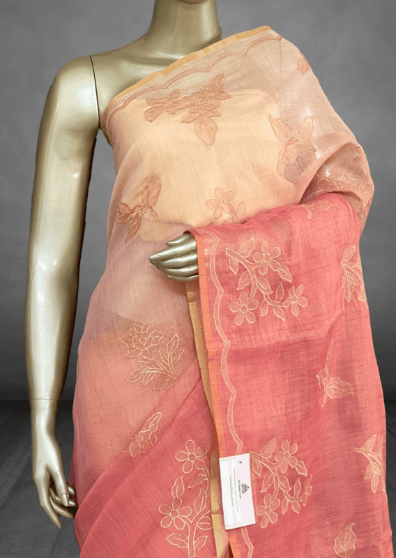 Madavi - The Linen Ombre Applique Sarees SWS186