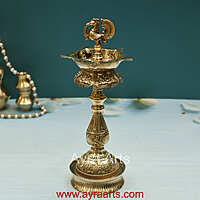 Brass Samai Peacock Maharaja Diya Oil Lamp