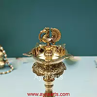 Brass Samai Peacock Maharaja Diya Oil Lamp