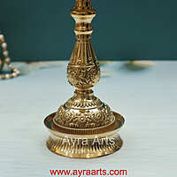Brass Samai Peacock MahaLakshmi Diya Oil Lamp