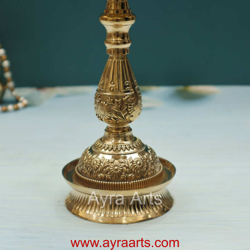 Brass Samai Peacock MahaLakshmi Diya Oil Lamp