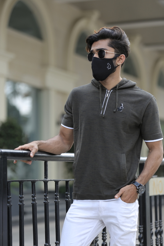 Being Winged - Hooded Zipper Top (Olive)