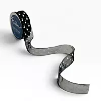 Black Organza Polka Dot Ribbon-20 Yards-2.5 cms