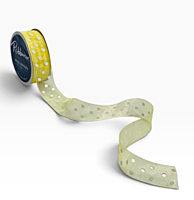 Lemon Organza Polka Dot Ribbon-20 Yards-2.5 cms