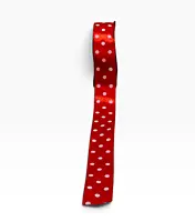Red Satin Polka Ribbon - 25 mm - 20 Yards