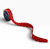 Red Satin Polka Ribbon - 25 mm - 20 Yards