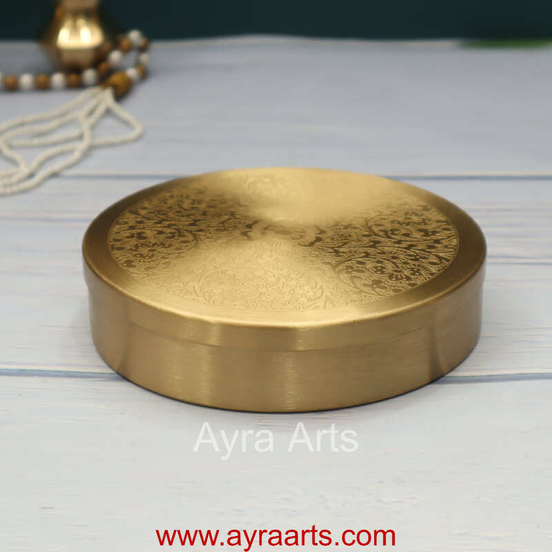 Pure Brass Masala Box Spice Storage Organizer For Everyday Kitchen Use