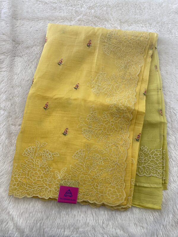 Tamanna – Ombre Shaded Partywear Sarees (Yellow - Pista Green )