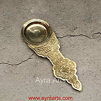 Brass Karpoora Aarti Camphor Burner Spoon for Pooja & Mandir Use