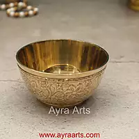 Brass Katori Embossed - 3.3 Inch Length