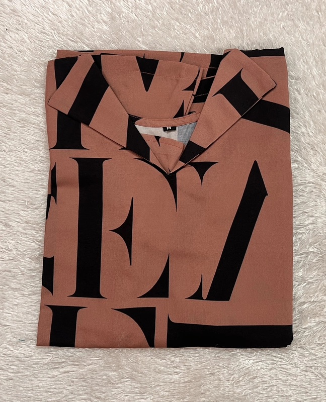 Rust & Black Bold Print Short Kurti