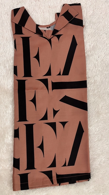 Rust & Black Bold Print Short Kurti