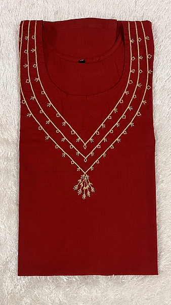 Crimson Grace – Golden Embroidered Kurti