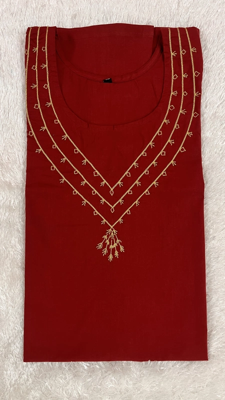 Crimson Grace – Golden Embroidered Kurti