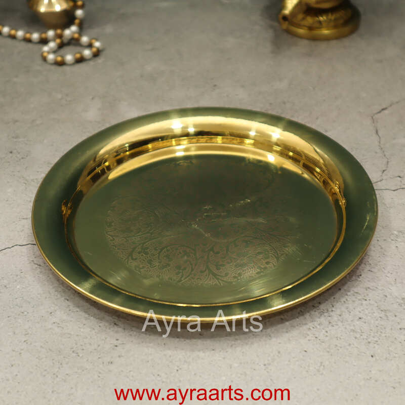 Pure Brass Floral Design Forever Plate